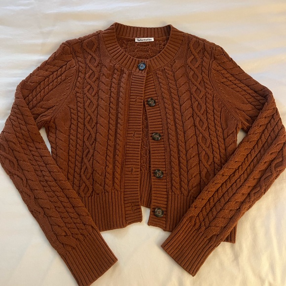 Reformation Sweaters - Reformation Cotton Cable Knit Cardigan